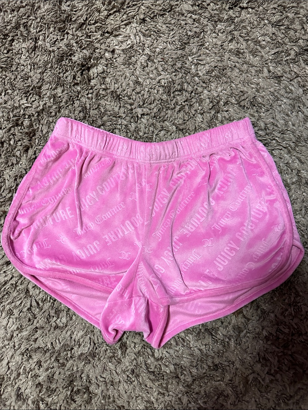 Juicy Couture Bubblegum Pink Velour Lounge Shorts